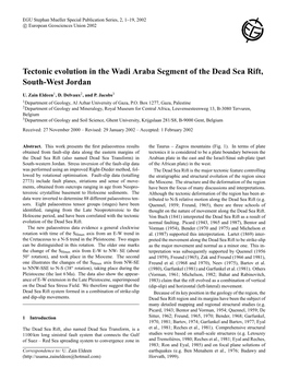Tectonic Evolution in the Wadi Araba Segment of the Dead Sea Rift, South-West Jordan