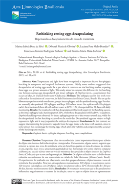 Rethinking Resting Eggs Decapsulating Repensando O Decapsulamento De Ovos De Resistência
