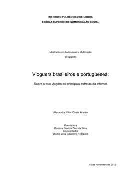 Vloguers Brasileiros E Portugueses