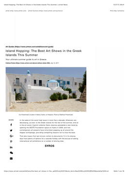 The Best Art Shows in the Greek Islands This Summer | Artnet News 12.07.17, 09�41
