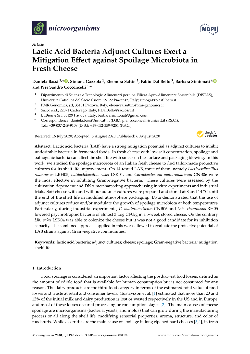 Lactic Acid Bacteria Adjunct Cultures Exert a Mitigation Effect Against