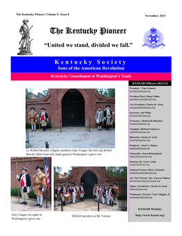 The Kentucky Pioneer, Volume 9, Issue 8 November, 2013