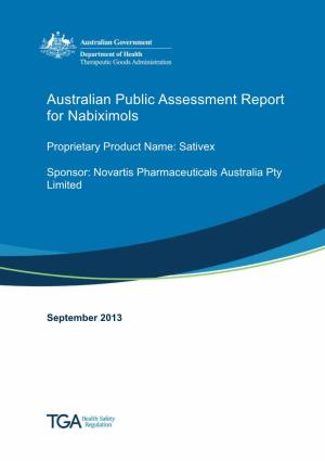 Australian Public Assessment Report for Nabiximols
