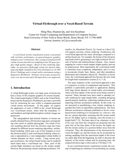 Virtual Flythrough Over a Voxel-Based Terrain 1. Introduction