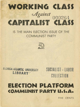 Election Platform Communist Party U.S.A