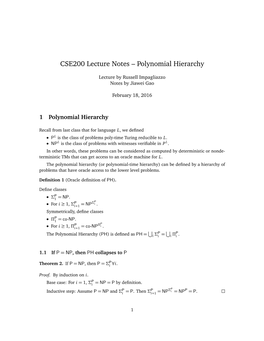 Polynomial Hierarchy