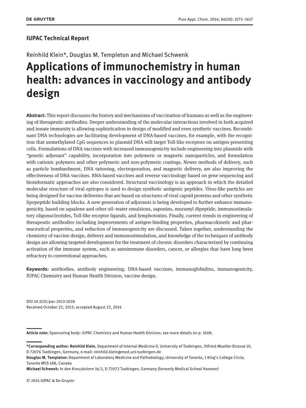 Advances in Vaccinology and Antibody Design
