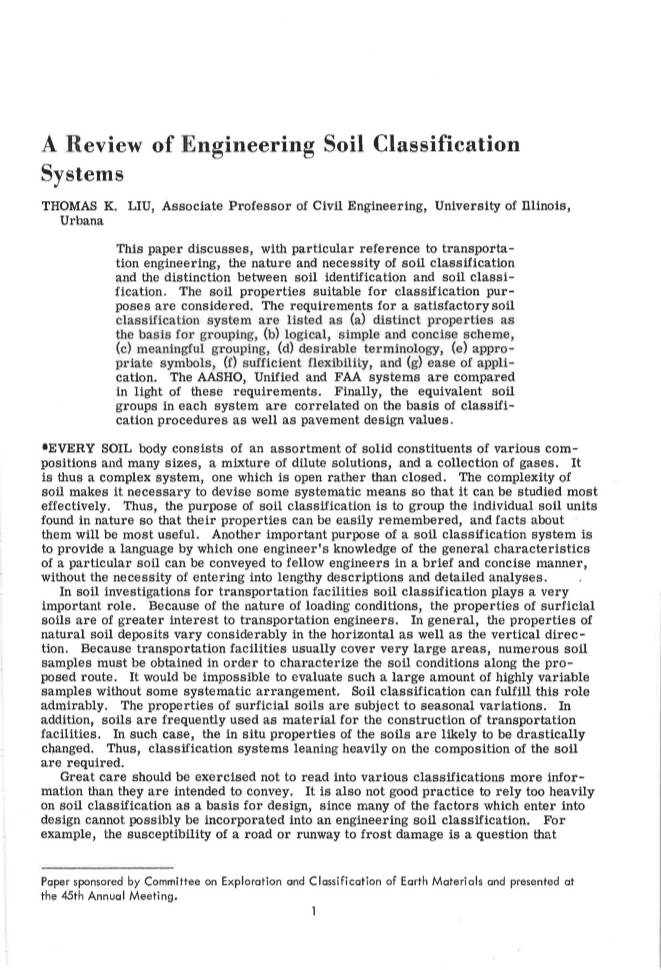 A Review of Engineering Soil Classification Systems