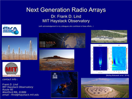 Next Generation Radio Arrays