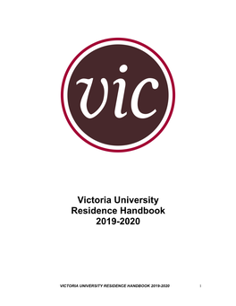 Victoria University Residence Handbook 2019-2020