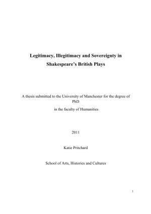 Legitimacy, Illegitimacy and Sovereignty in Shakespeare's