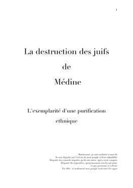 La Destruction Des Juifs De Médine