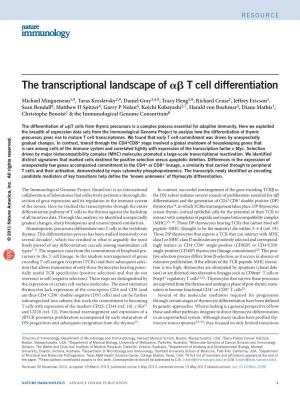 The Transcriptional Landscape of Ab T Cell Differentiation