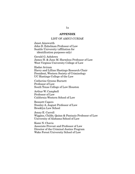 1A APPENDIX LIST of AMICI CURIAE Janet