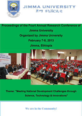 Proceedings of the Fourt Annual Research Conference of Jimma University Organized by Jimma University February 7-8, 2013