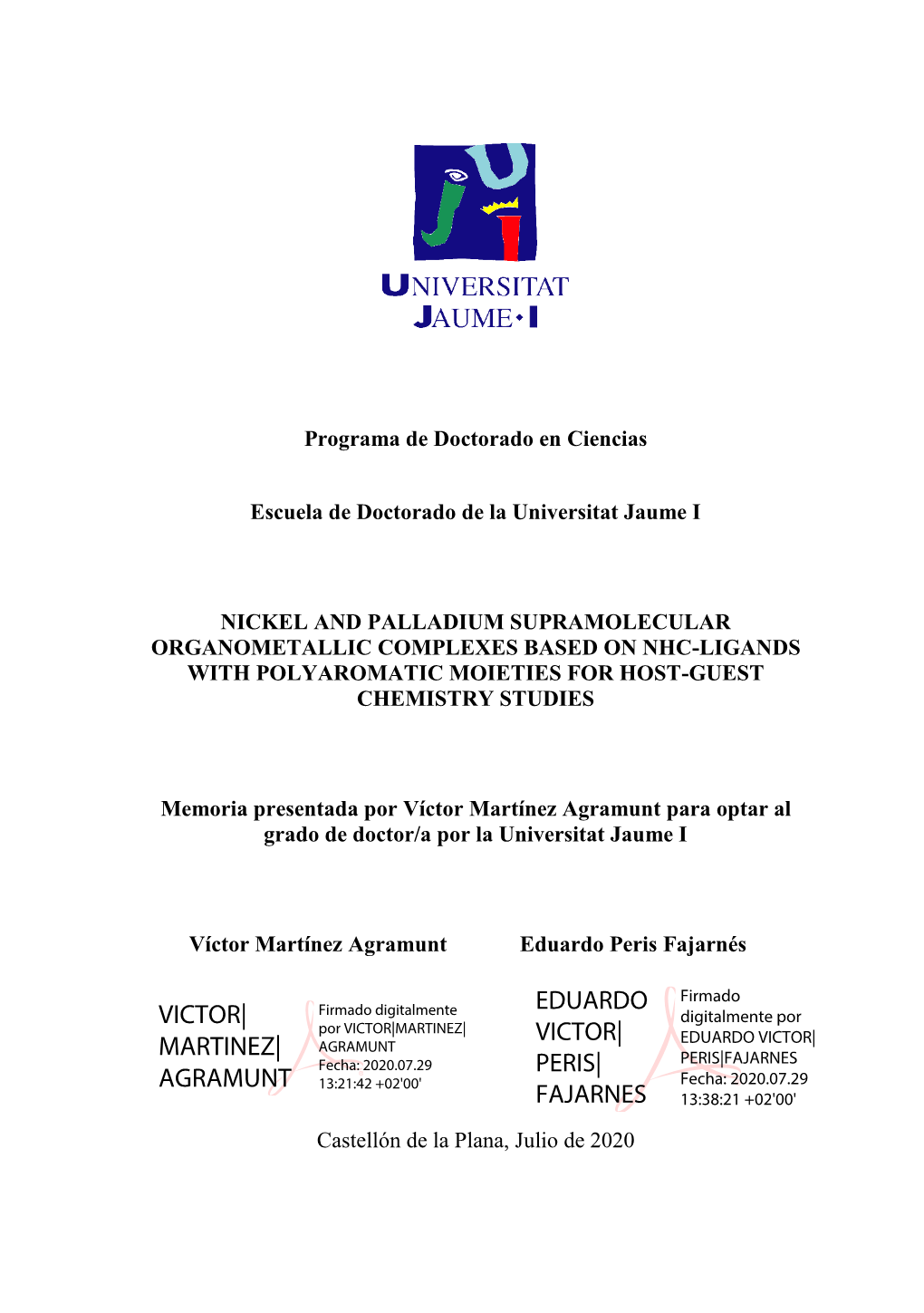 Victor| Martinez| Agramunt Eduardo Victor| Peris