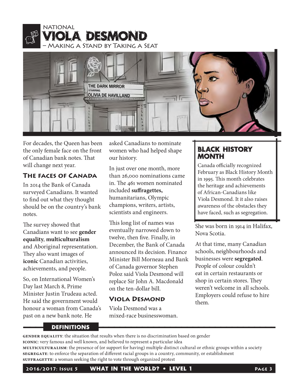 Viola Desmond – Making a Stand by Taking a Seat