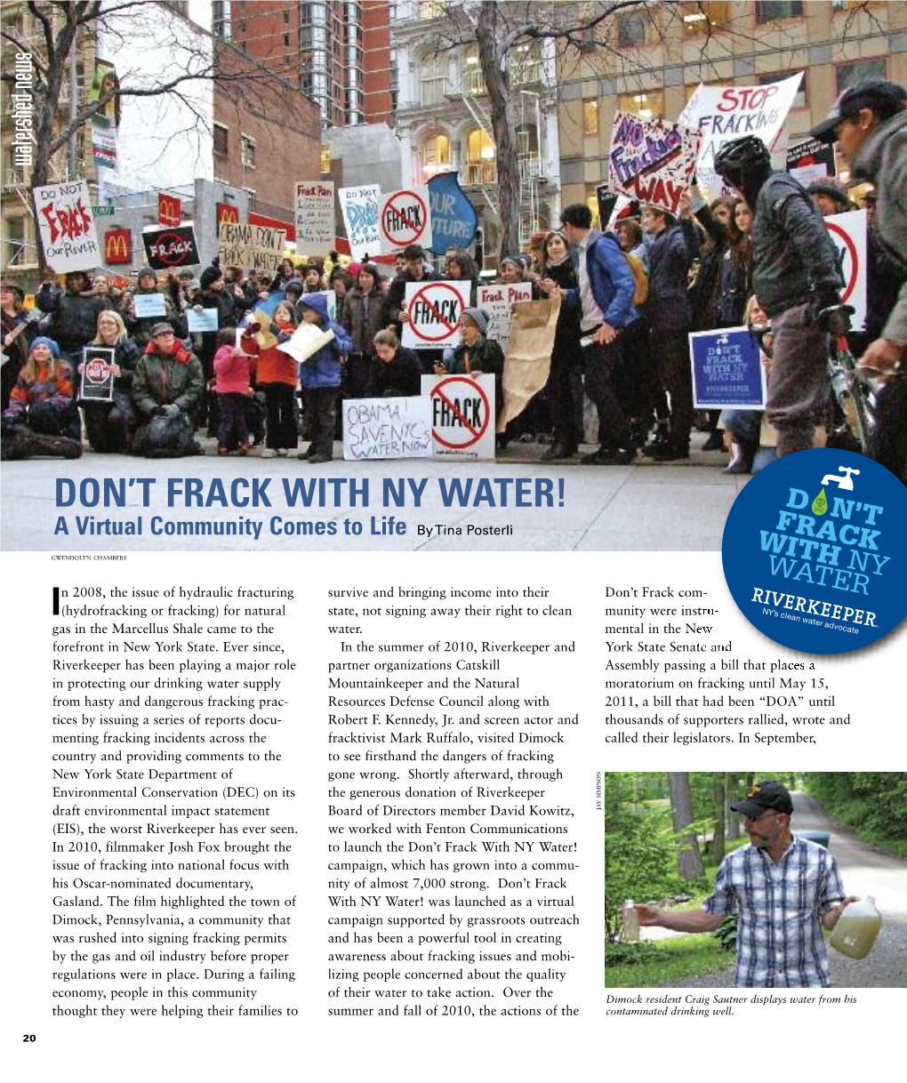 Don't Frack with Ny Water!