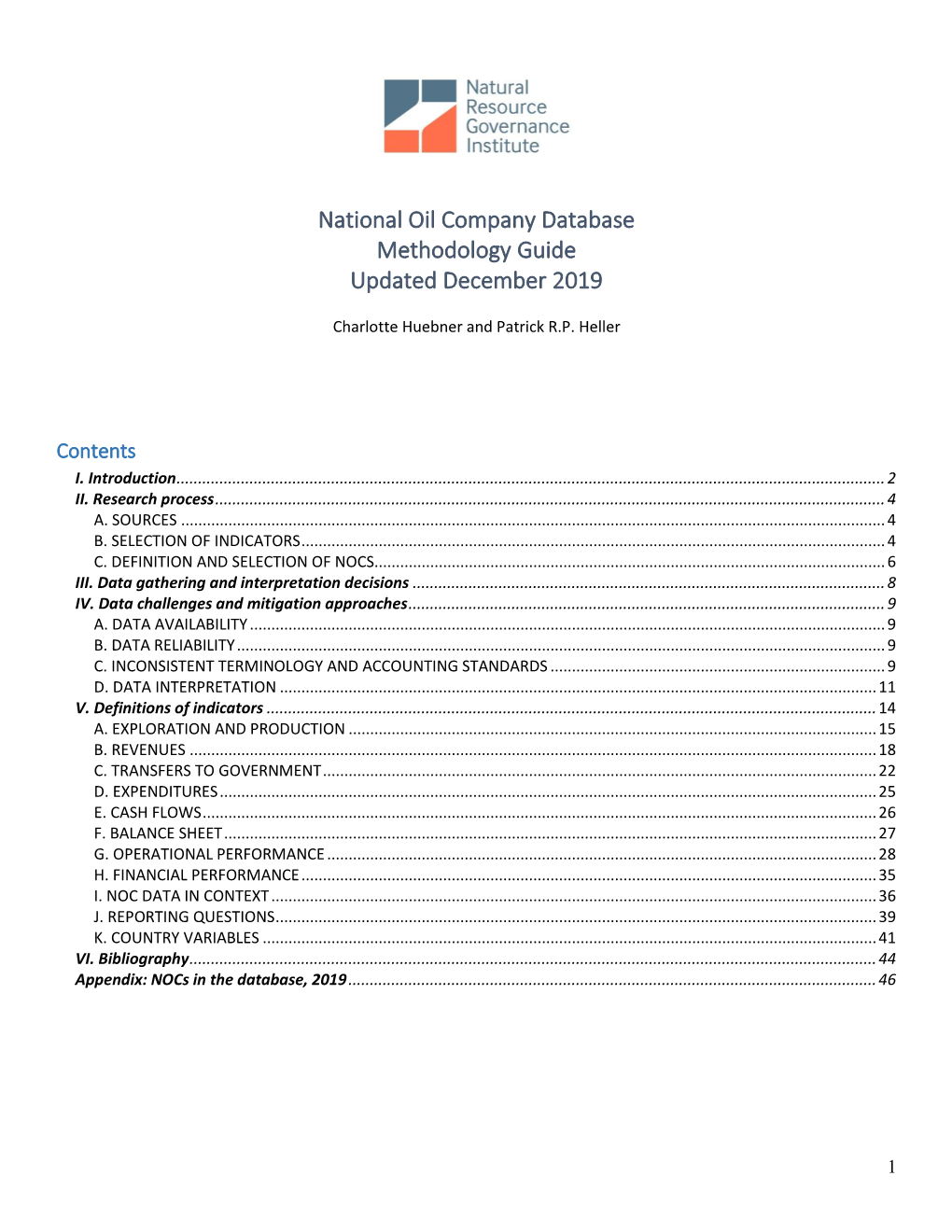 National Oil Company Database Methodology Guide Updated December 2019