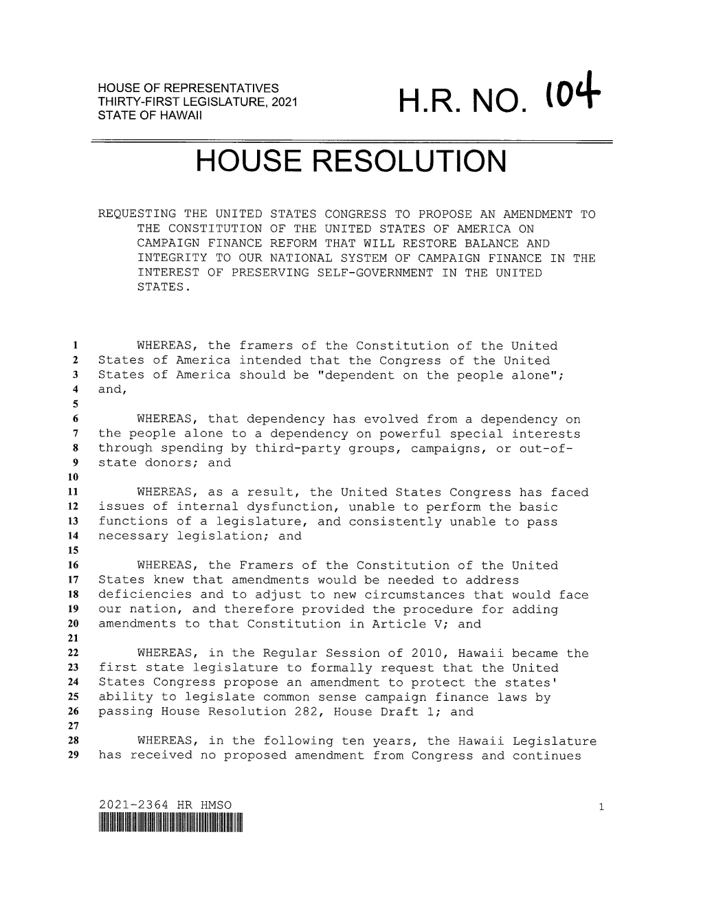 H R N~J House Resolution