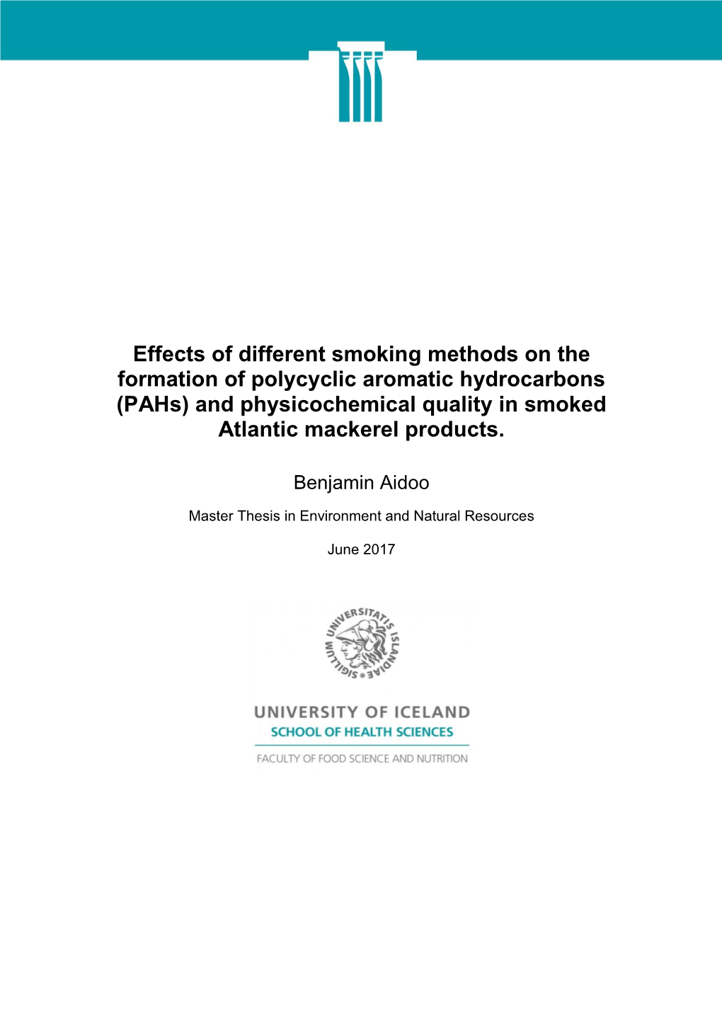 (Pahs) and Physicochemical Quality in Smoked Atlantic Mackerel Products