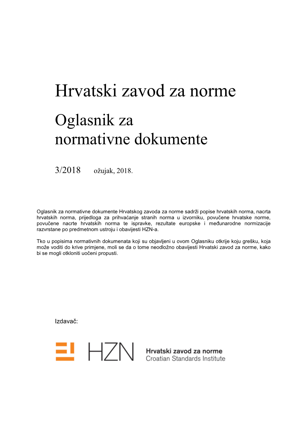 HZN Oglasnik Za Normativne Dokumente 3