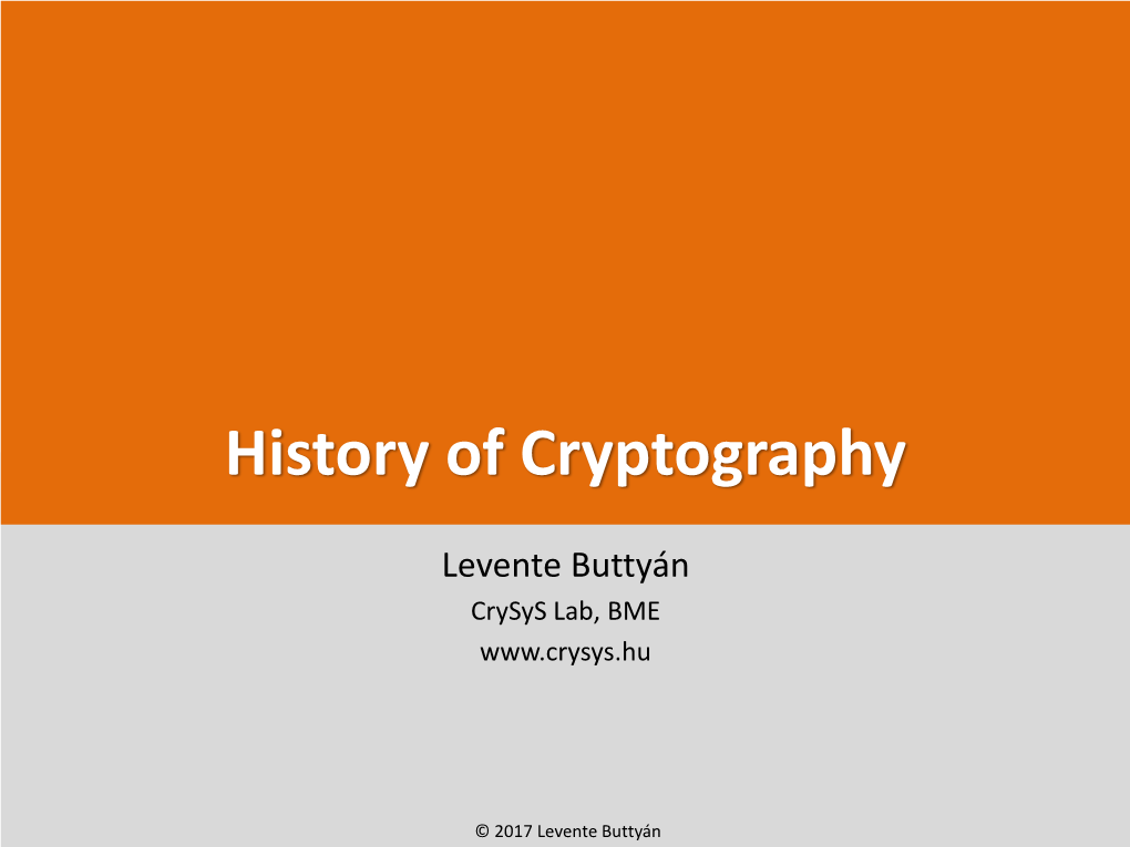 History of Cryptography