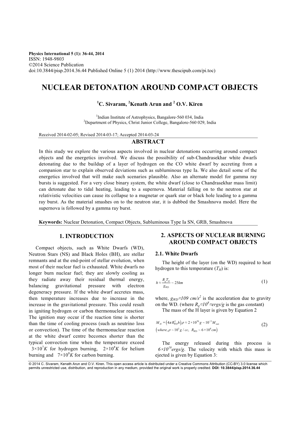 Nuclear Detonation Around Compact Objects