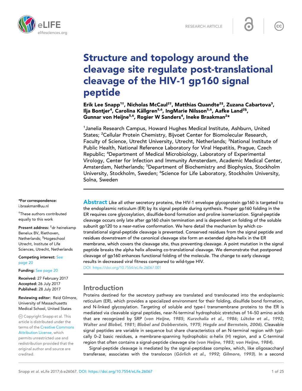 Structure and Topology Around the Cleavage Site Regulate Post