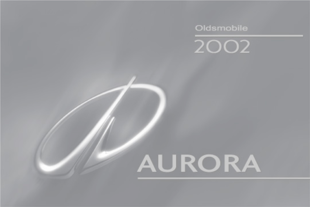 2002 Oldsmobile Aurora Owner's Manual