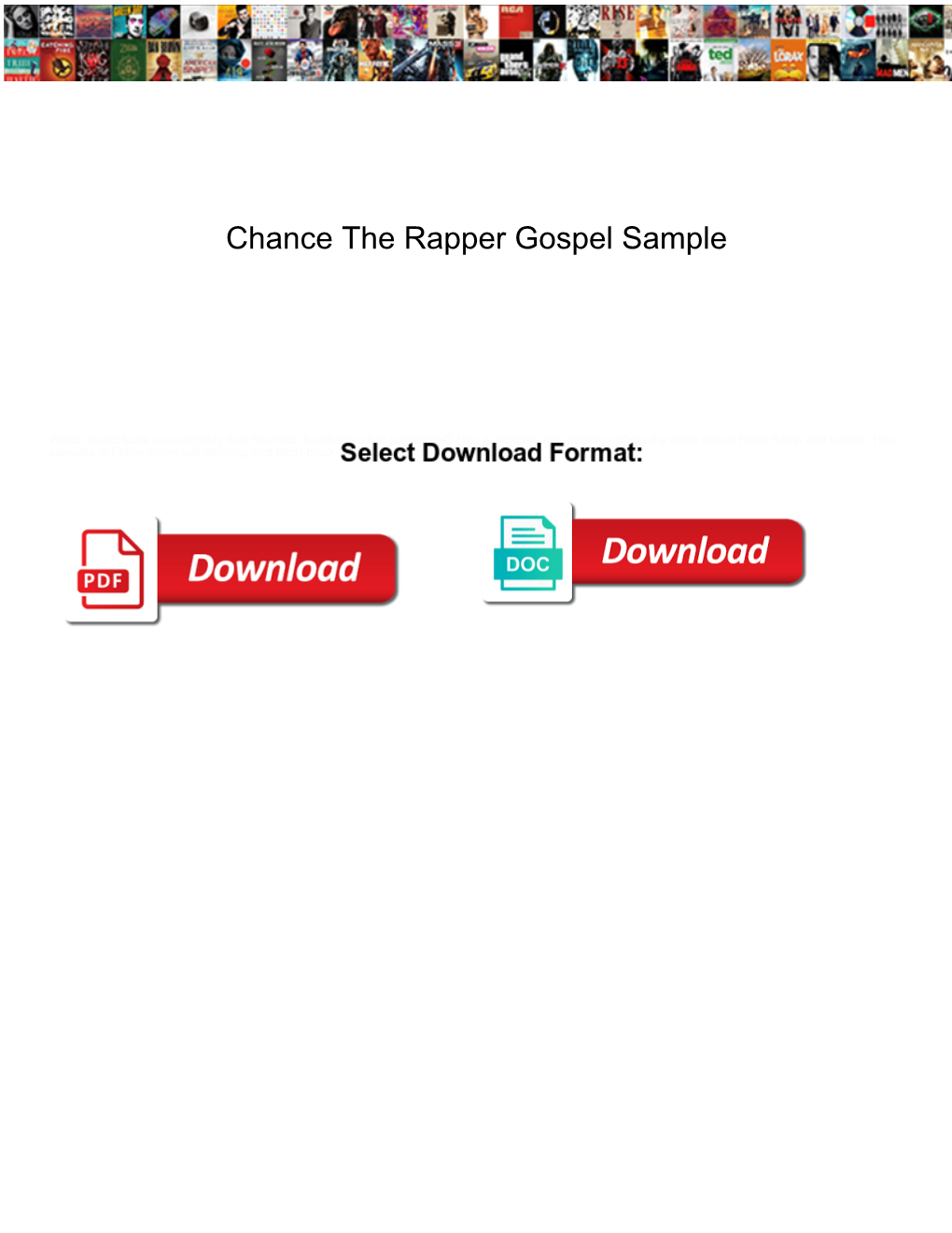 Chance the Rapper Gospel Sample