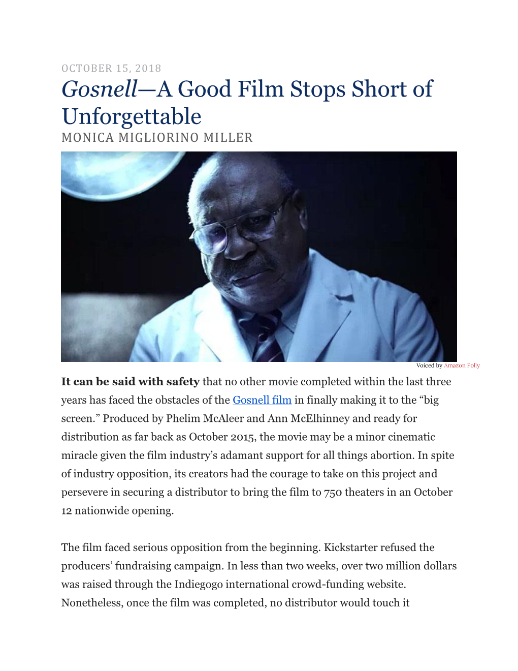 Gosnell Movie Review