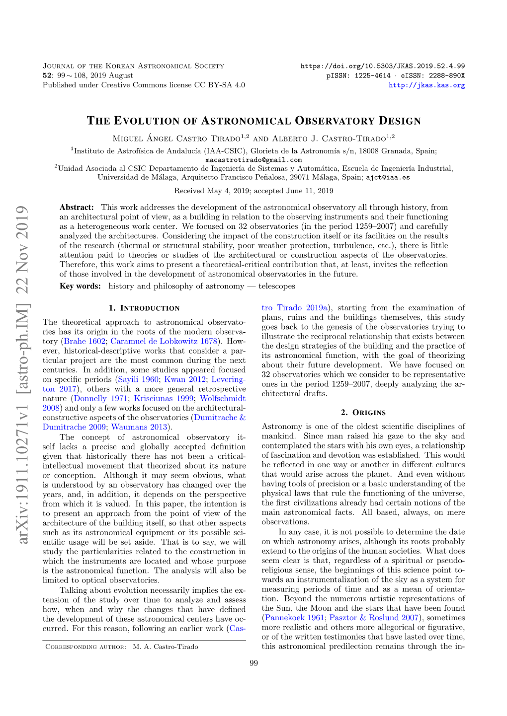 The Evolution of Astronomical Observatory Design