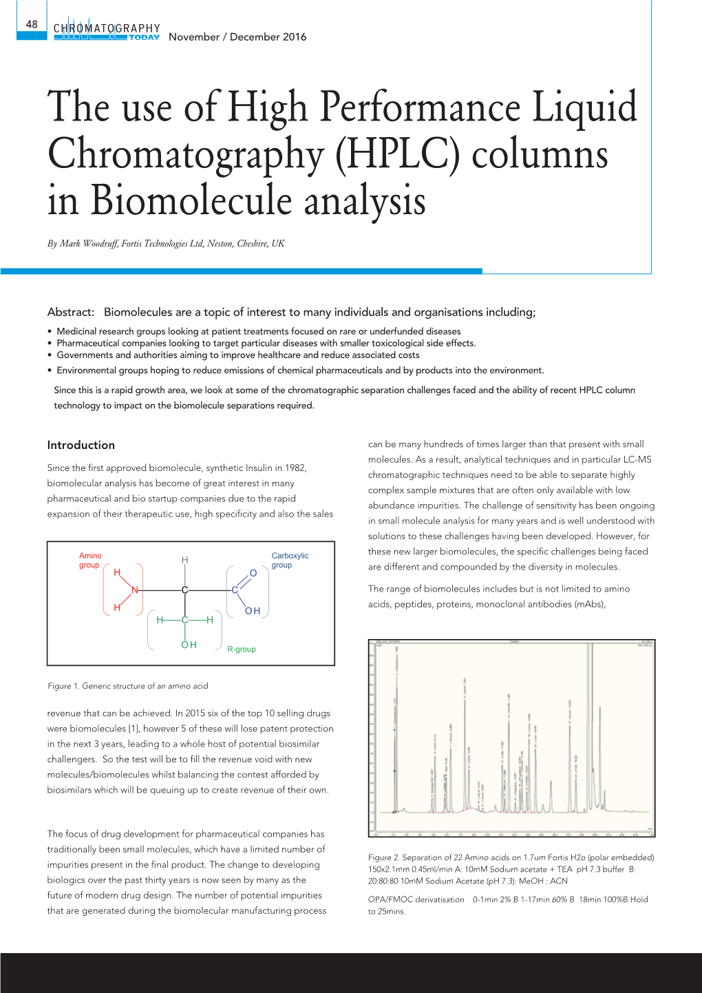 The Use of High Performance Liquid Chromatography (HPLC) Columns in Biomolecule Analysis