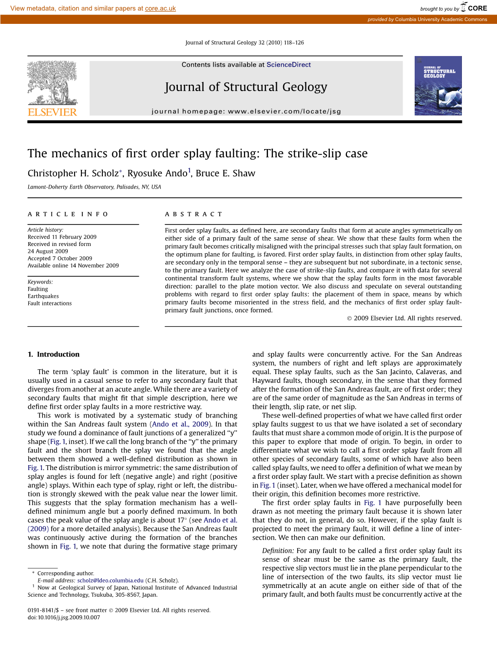 The Mechanics of First Order Splay Faulting: the Strike-Slip Case