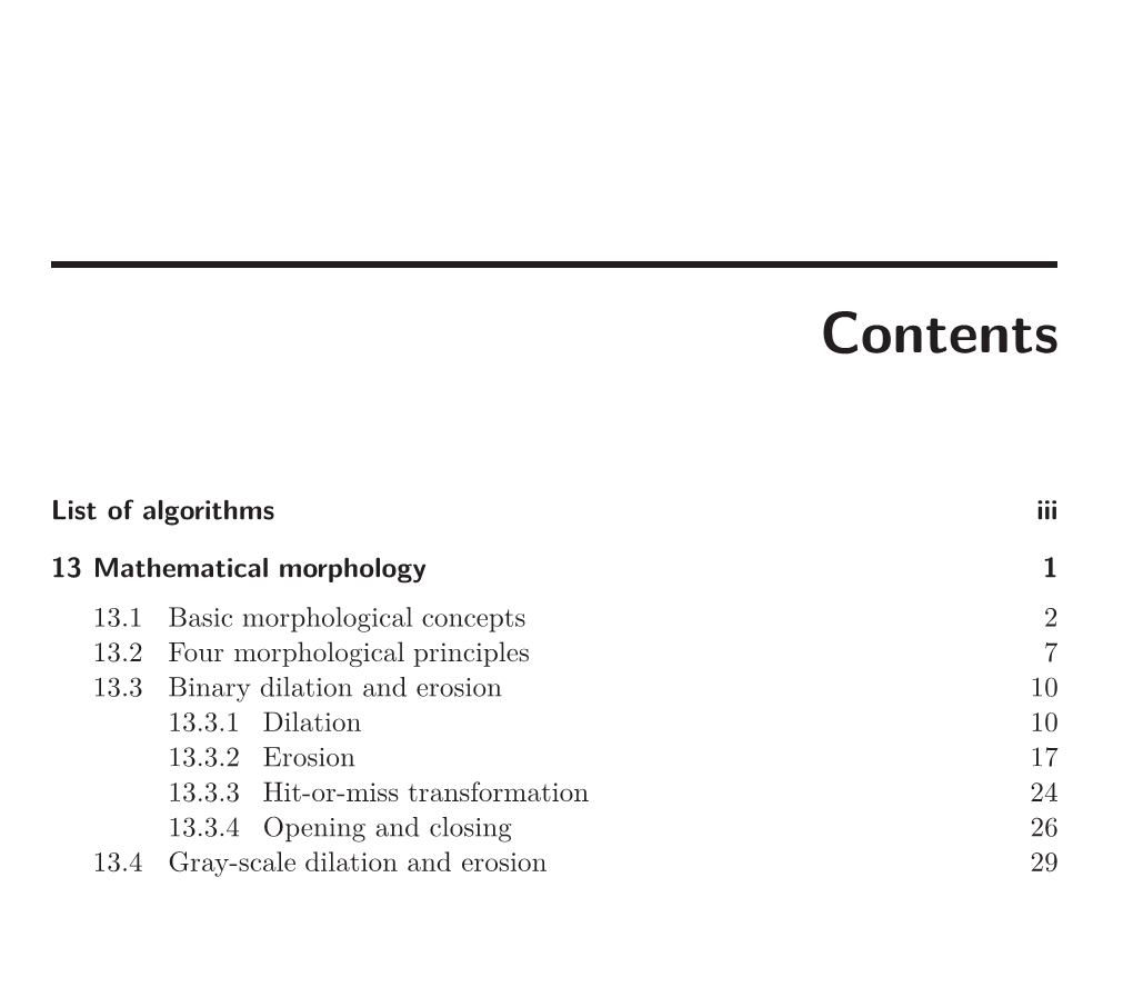 Mathematical Morphology