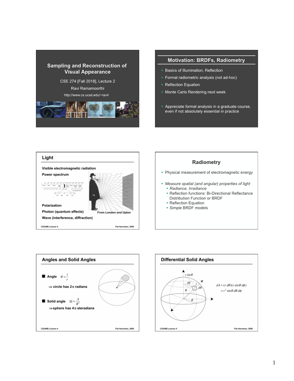 Motivation: Brdfs, Radiometry