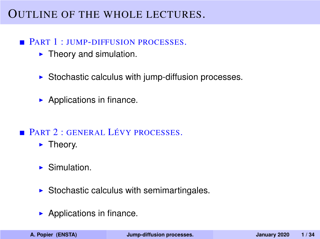 Theory of the Jump-Diffusion Processes