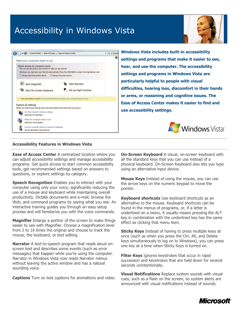 Accessibility in Microsoft Windows Vista