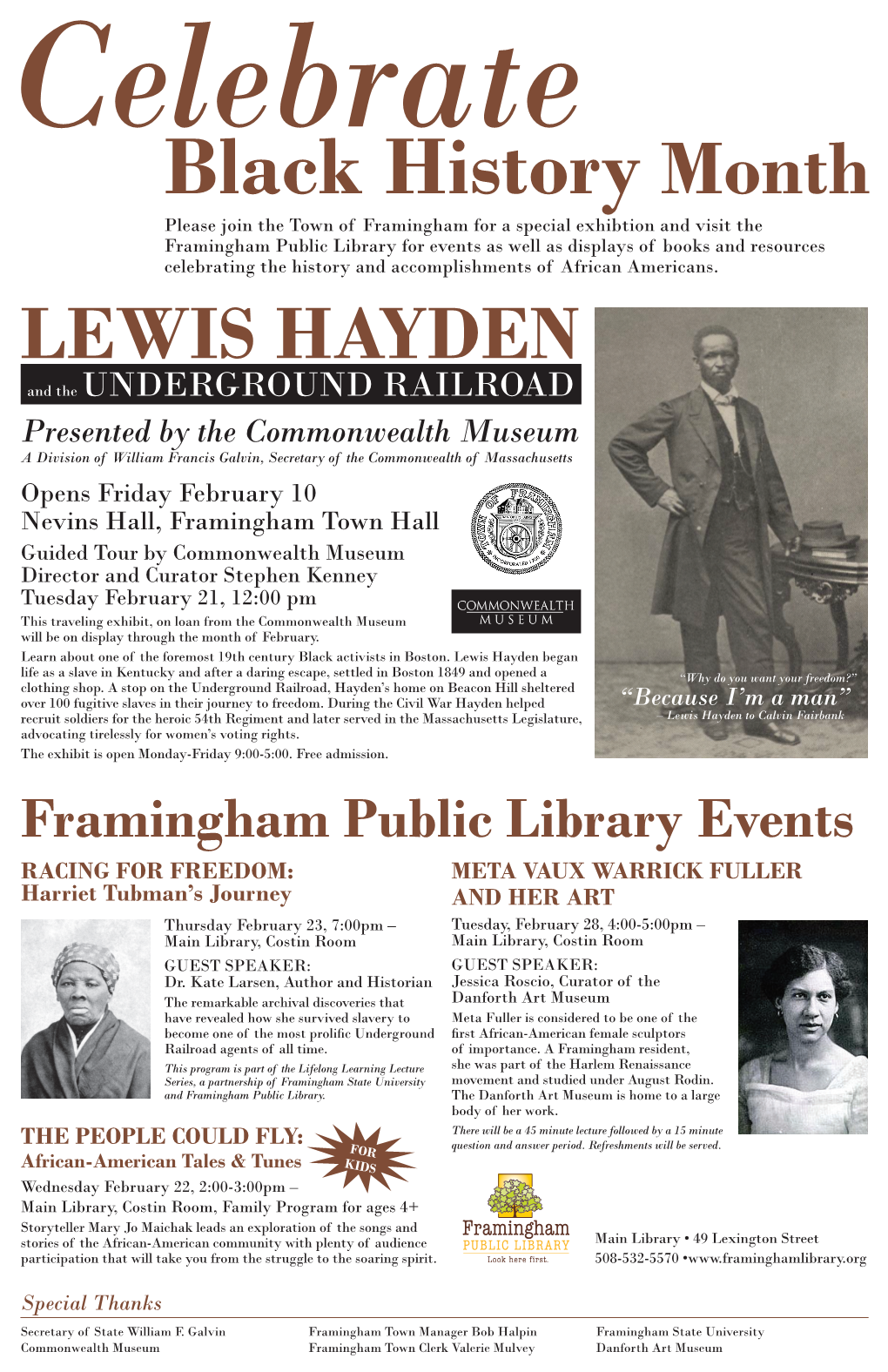 Framingham Public Library Events Presented by the Commonwealth