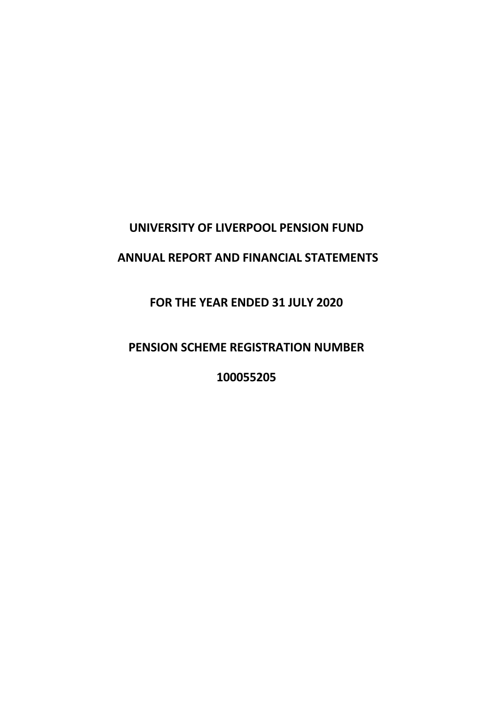 University of Liverpool Pension Fund