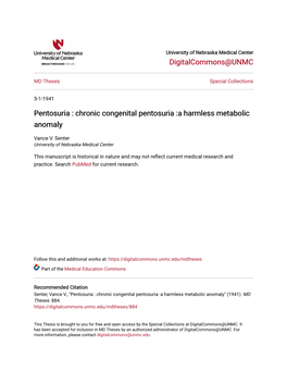 Pentosuria : Chronic Congenital Pentosuria :A Harmless Metabolic Anomaly