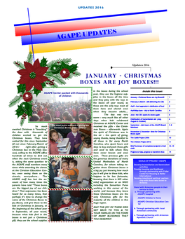 2016 Project Agape Year Updates