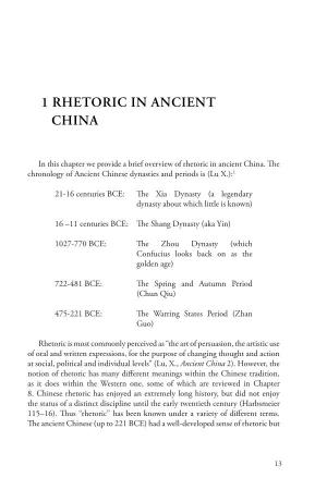 1 Rhetoric in Ancient China