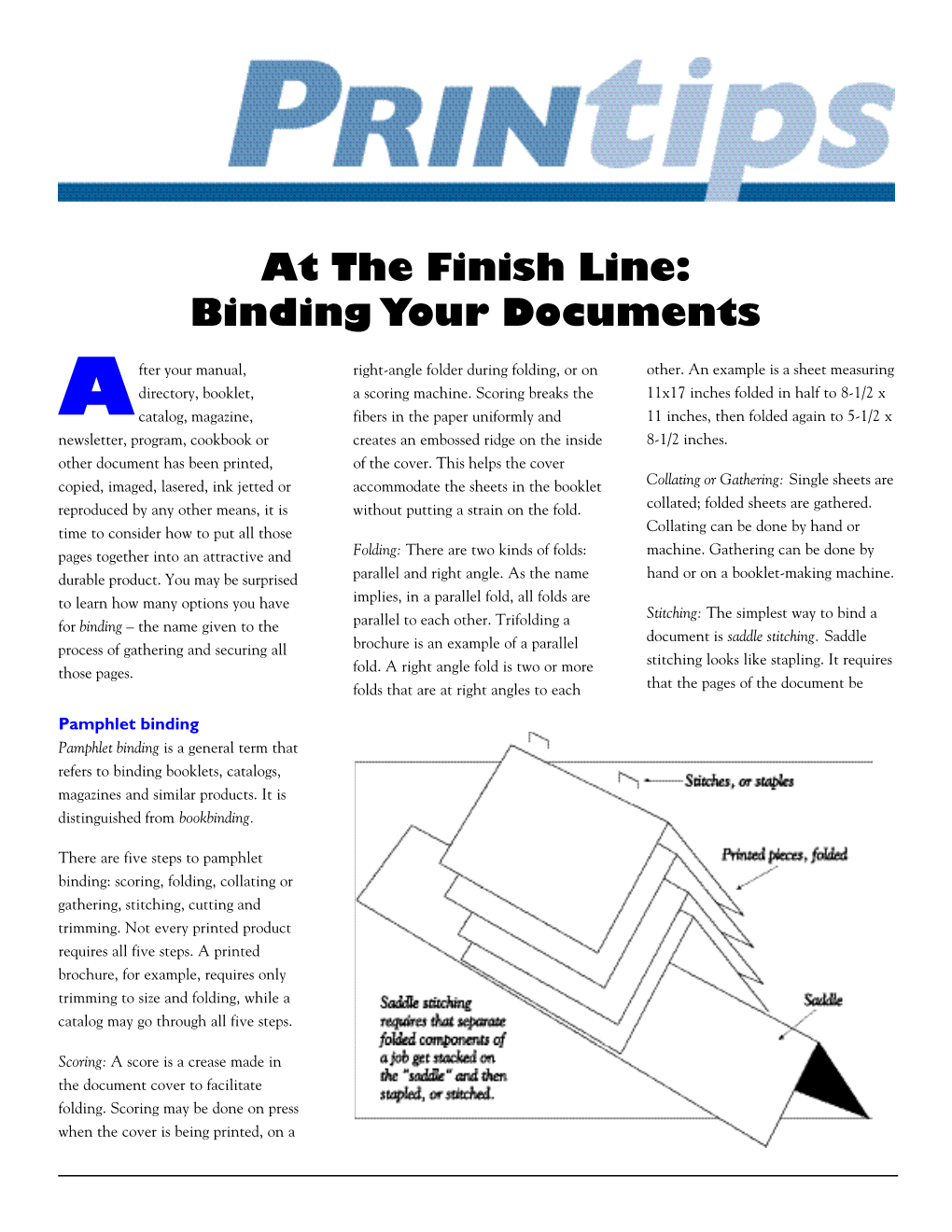 At the Finish Line: Binding Your Documents