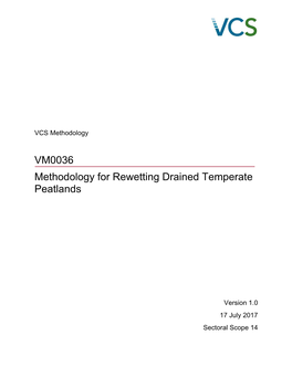 VM0036 Methodology for Rewetting Drained Temperate Peatlands