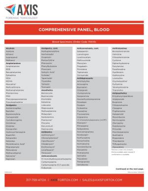 Comprehensive Panel, Blood
