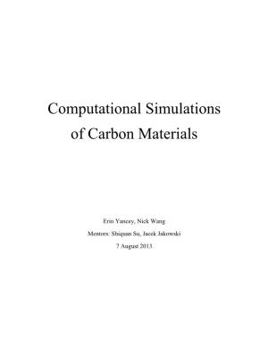 Computational Simulations of Carbon Materials