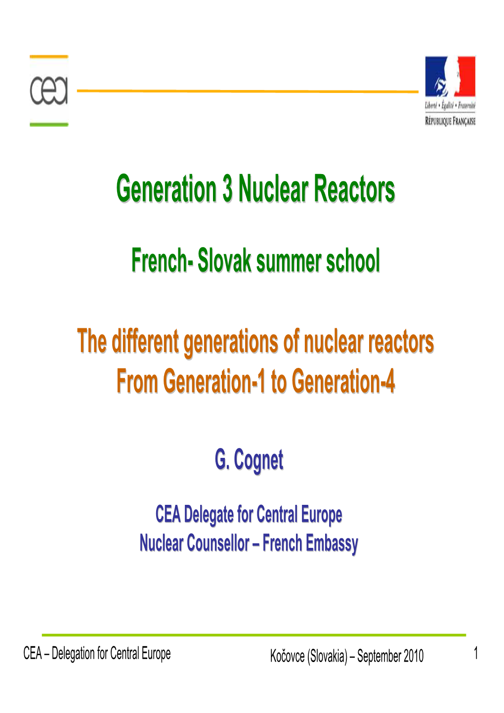 Generation 3 Nuclear Reactors