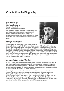 Charlie Chaplin Biography